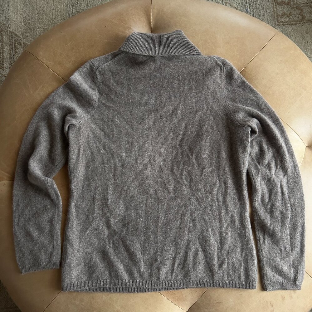 100% Cashmere Turtleneck Sweater Neutral Minimalist Capsule Wardrobe Womens M - Picture 7 of 11